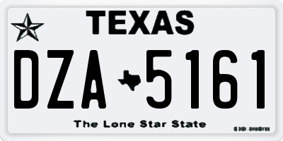 TX license plate DZA5161