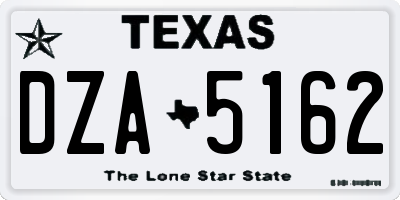 TX license plate DZA5162