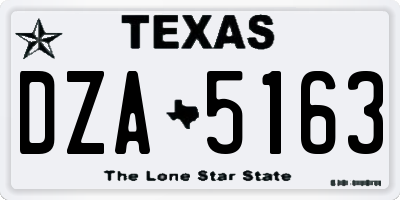 TX license plate DZA5163