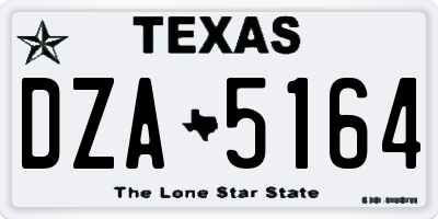 TX license plate DZA5164