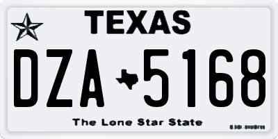 TX license plate DZA5168