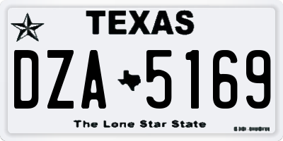 TX license plate DZA5169