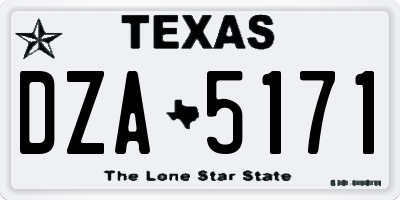 TX license plate DZA5171