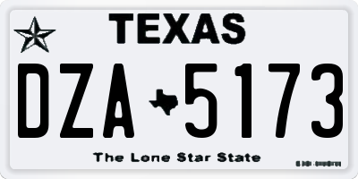 TX license plate DZA5173
