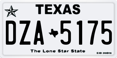 TX license plate DZA5175