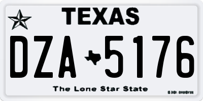 TX license plate DZA5176