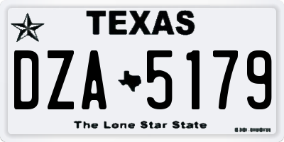 TX license plate DZA5179