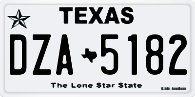 TX license plate DZA5182
