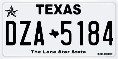TX license plate DZA5184