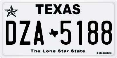 TX license plate DZA5188