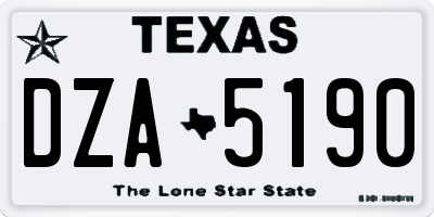 TX license plate DZA5190