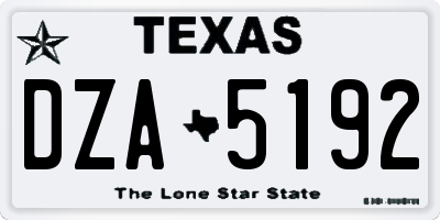 TX license plate DZA5192