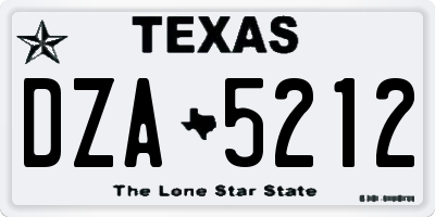TX license plate DZA5212