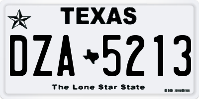 TX license plate DZA5213