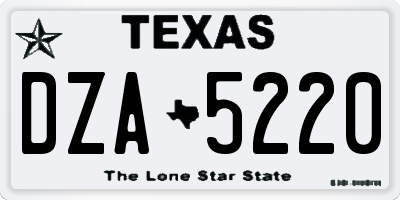 TX license plate DZA5220