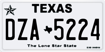 TX license plate DZA5224