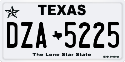 TX license plate DZA5225