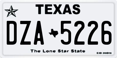 TX license plate DZA5226