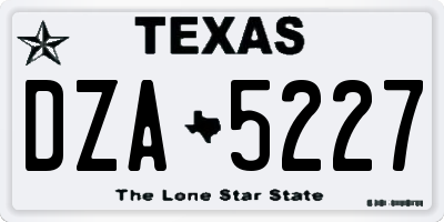 TX license plate DZA5227