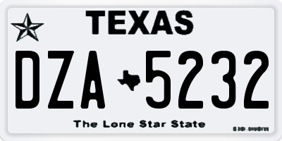 TX license plate DZA5232