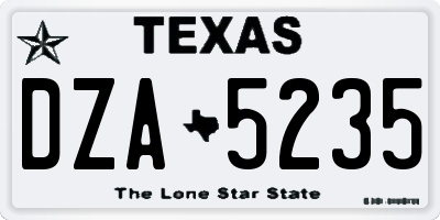 TX license plate DZA5235
