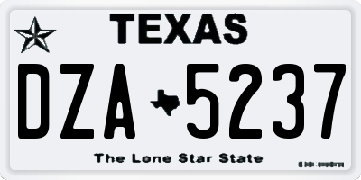 TX license plate DZA5237
