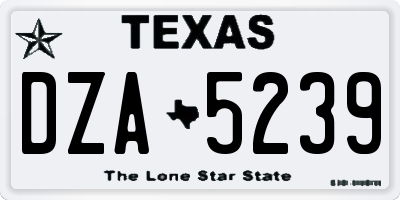 TX license plate DZA5239
