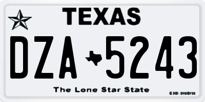 TX license plate DZA5243