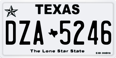 TX license plate DZA5246