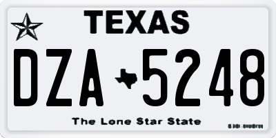 TX license plate DZA5248