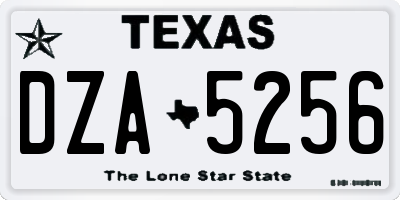 TX license plate DZA5256