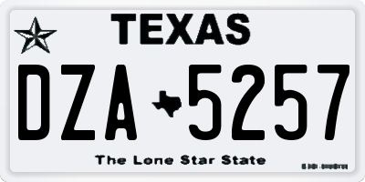 TX license plate DZA5257
