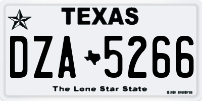 TX license plate DZA5266