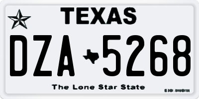 TX license plate DZA5268