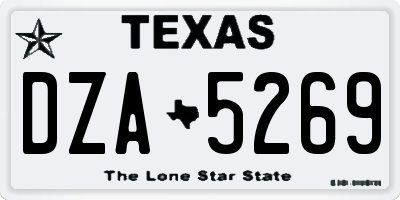 TX license plate DZA5269