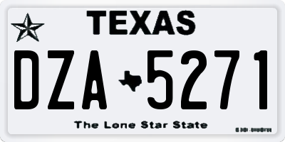 TX license plate DZA5271