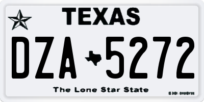 TX license plate DZA5272