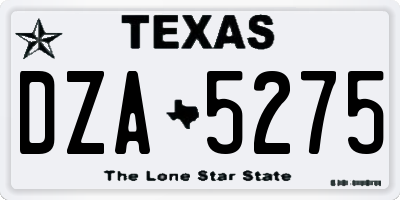 TX license plate DZA5275