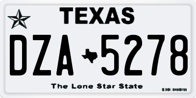 TX license plate DZA5278