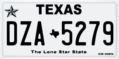 TX license plate DZA5279