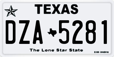 TX license plate DZA5281