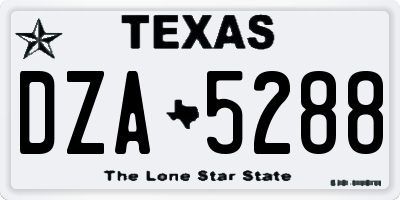 TX license plate DZA5288
