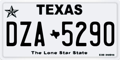 TX license plate DZA5290