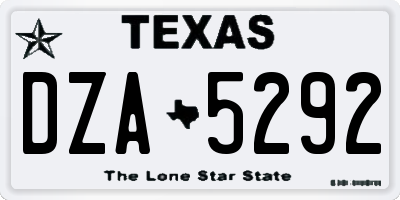 TX license plate DZA5292