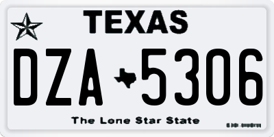 TX license plate DZA5306