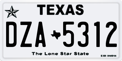 TX license plate DZA5312