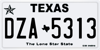 TX license plate DZA5313