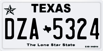 TX license plate DZA5324