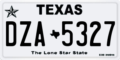 TX license plate DZA5327