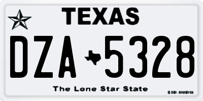 TX license plate DZA5328
